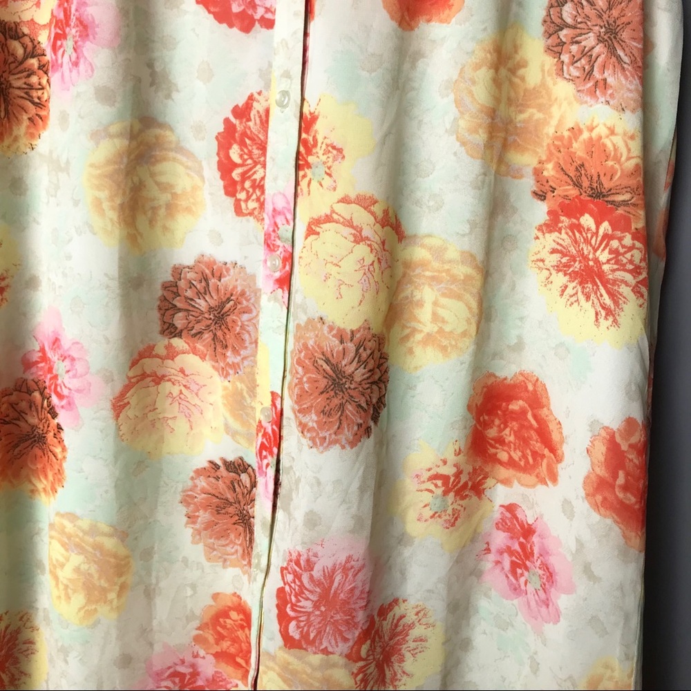 Skies Are Blue Floral Sheath Button Dress #246 - Picture 4 of 7